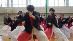 【学校祭準備】応援パフォーマンスリハーサルを行いました。